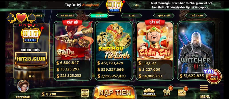 Kho game Hitclub ấn tượng