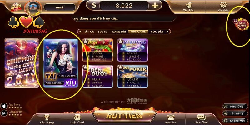 Kho game cực hot tại website Sunwin